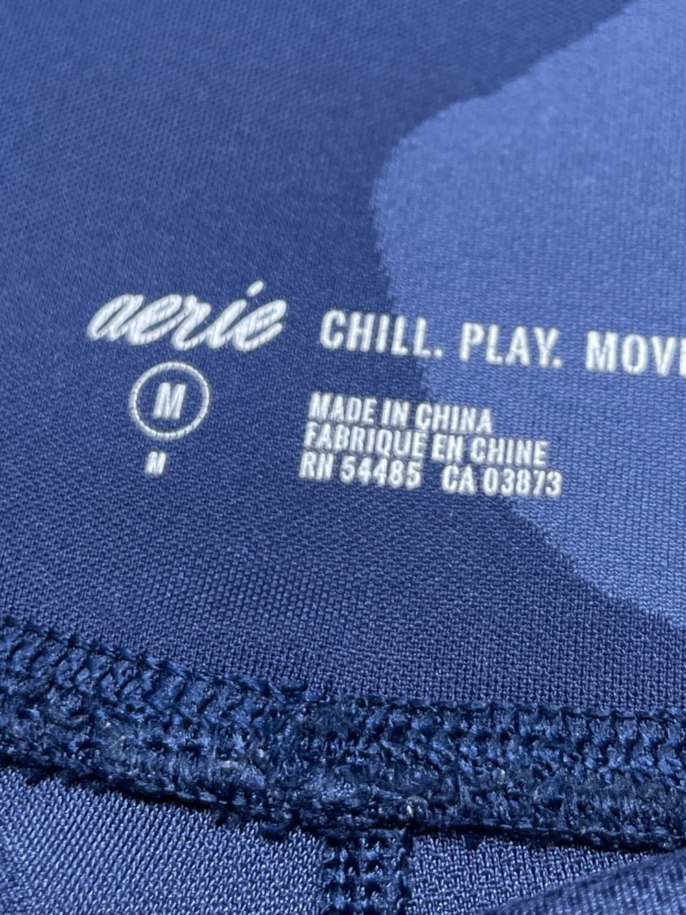 Aerie Chill. Play. Move. Navy Blue Camo Leggings Size M - Picture 4 of 8